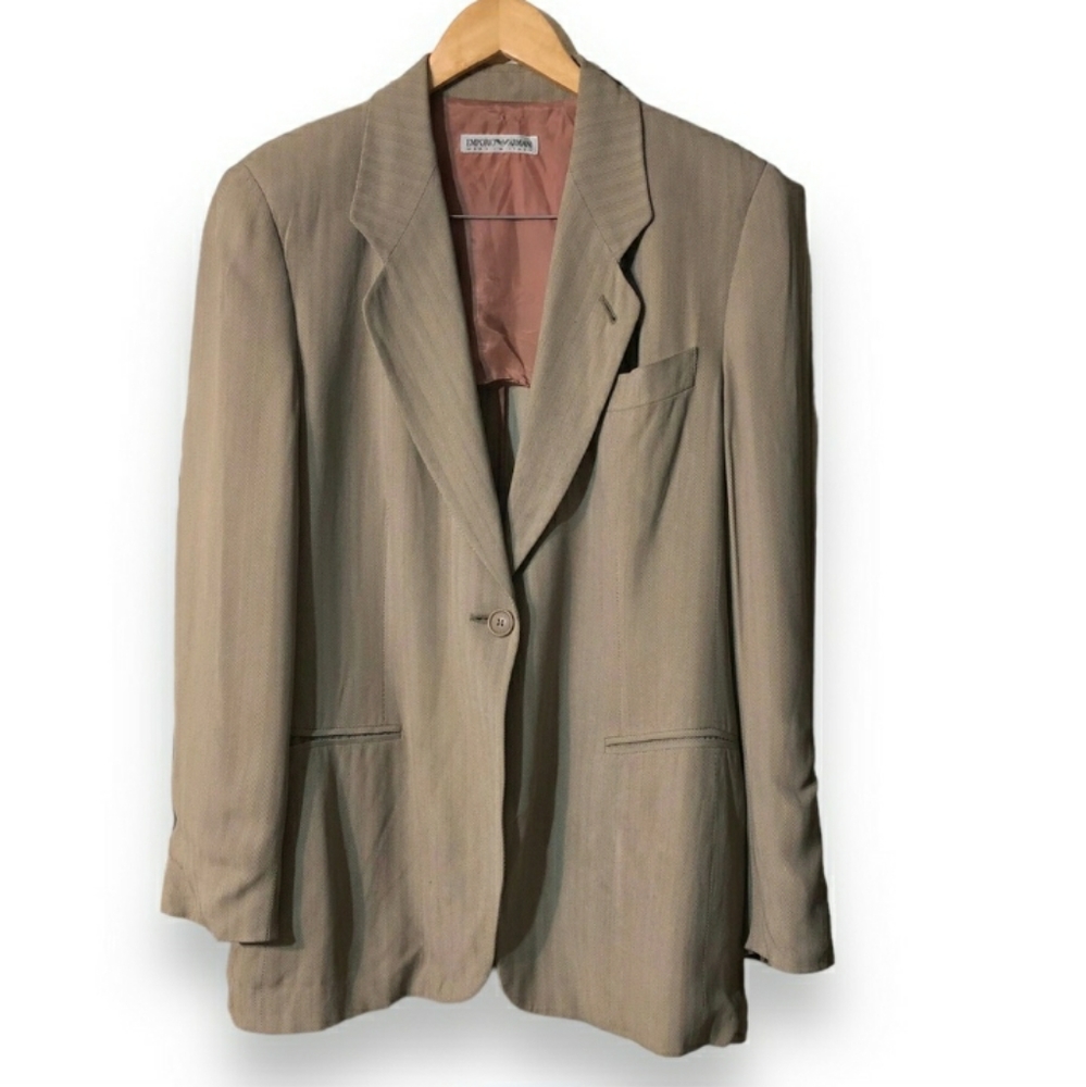 EMPORIO ARMANI Tan Lightweight Sports Coat Blazer Vintage!